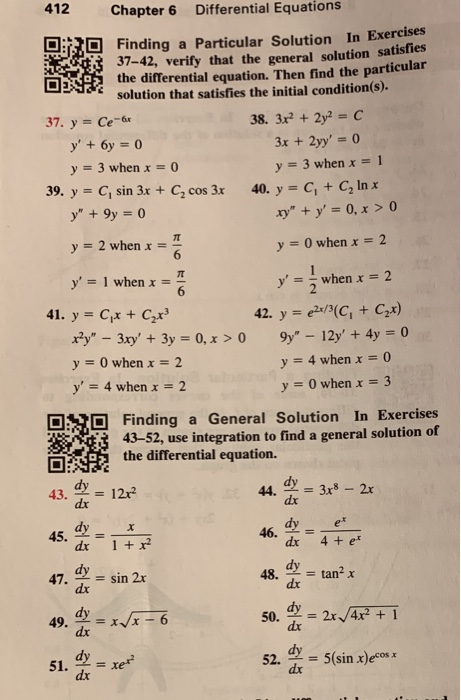 Solved 412 Chapter 6 Differential Equations D: D Finding a | Chegg.com