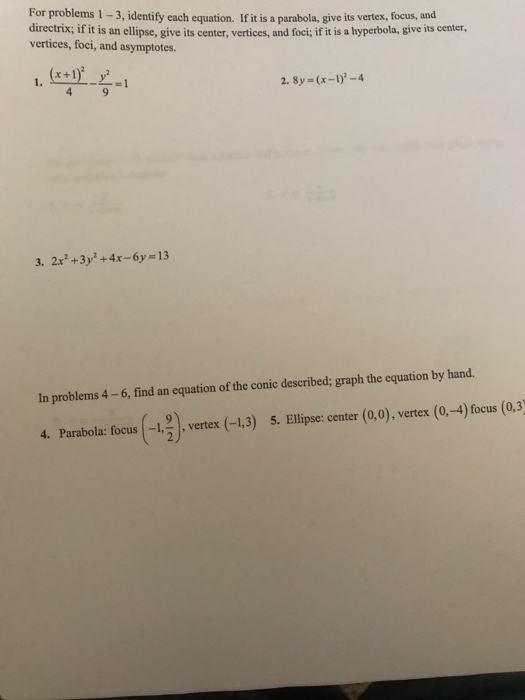 Solved For problems 1-3, identify each equation. If it is a | Chegg.com
