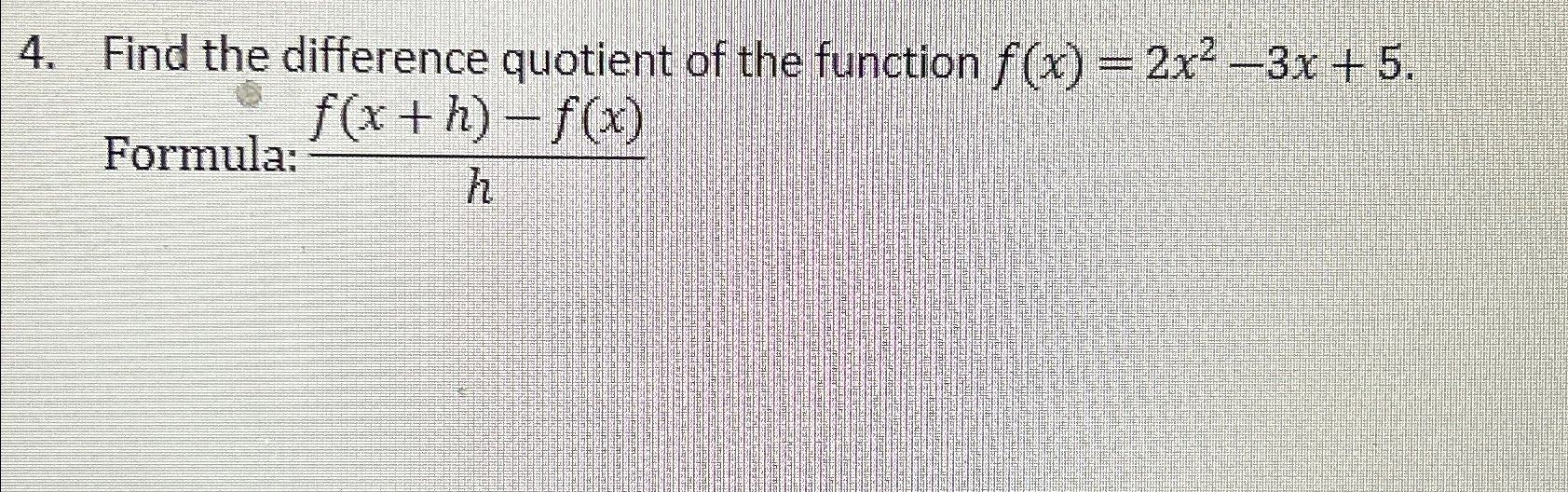 Solved Find the difference quotient of the function | Chegg.com