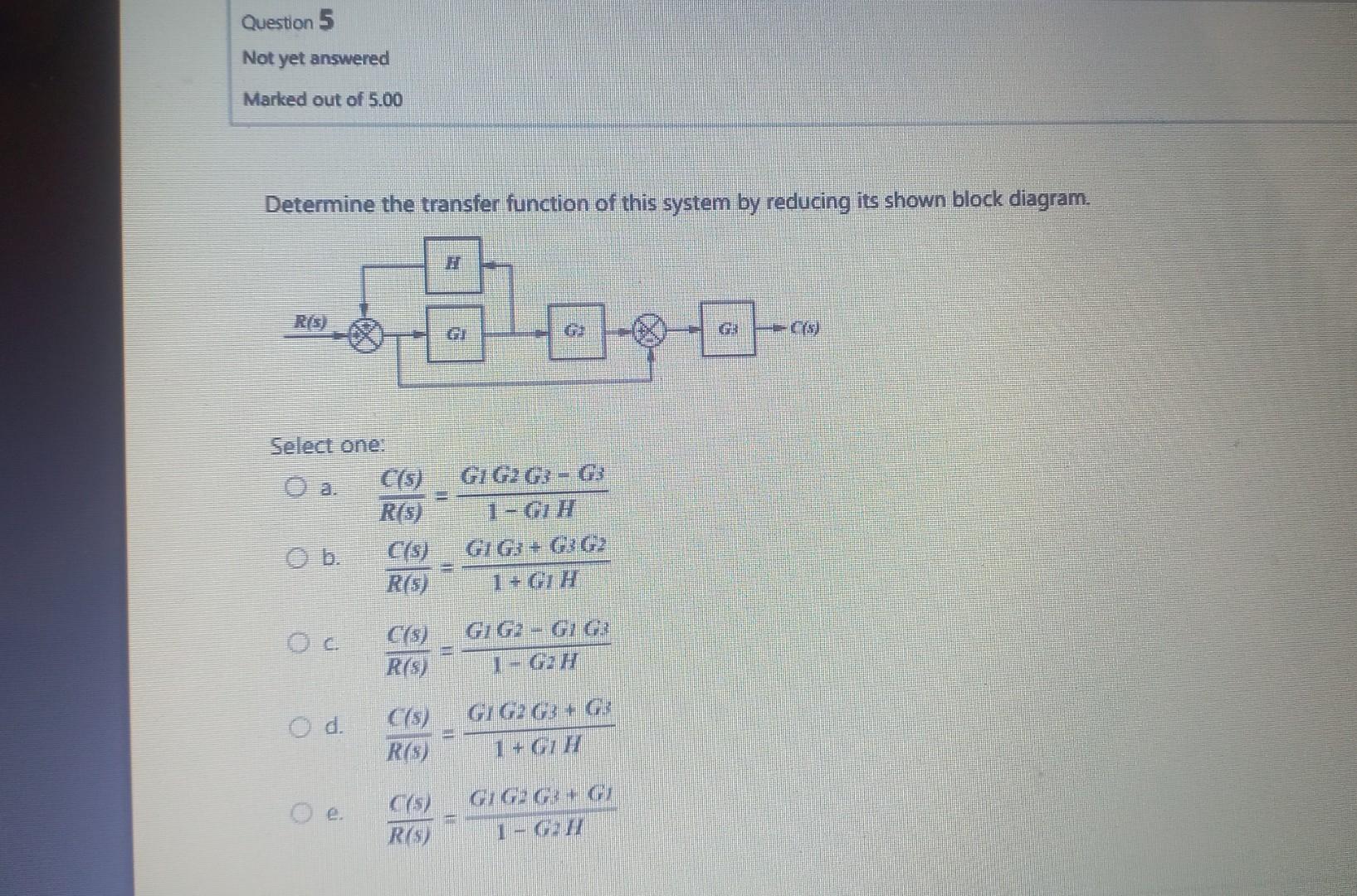 Solved Determine The Transfer Function Of This System By | Chegg.com