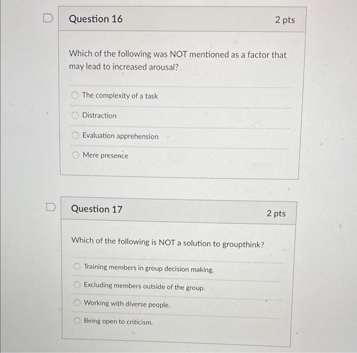 Solved Question 16 2 pts Which of the following was NOT | Chegg.com