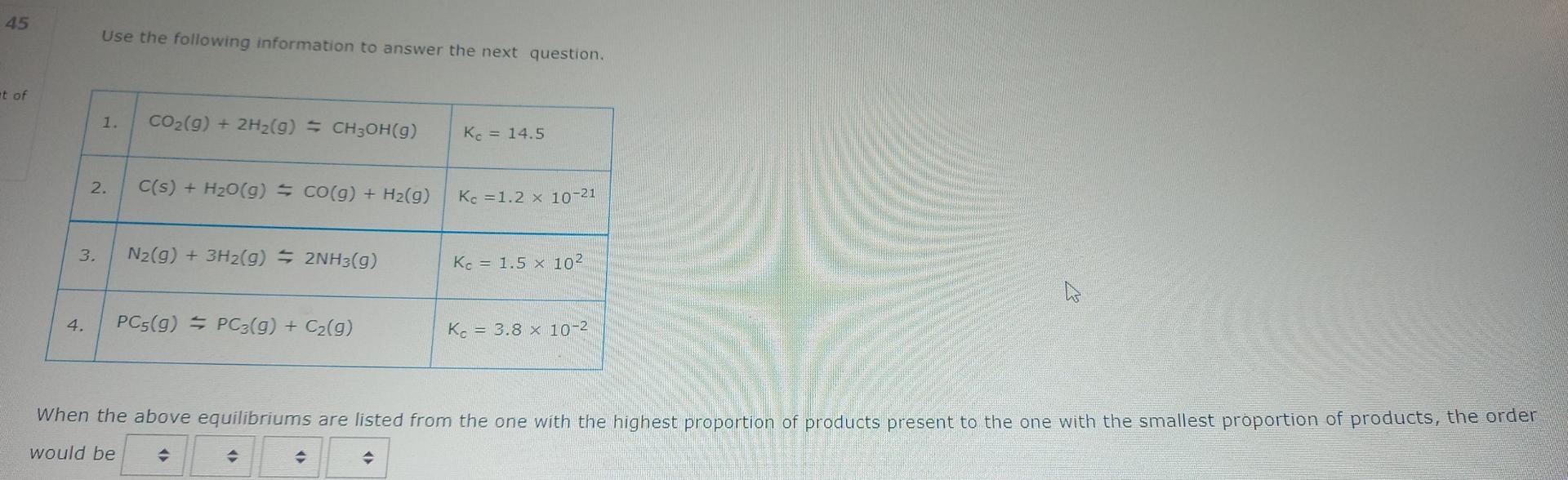 Solved Use the following information to answer the next | Chegg.com