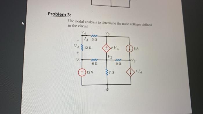 Solved em 3: Use nodal analysis to determine the node | Chegg.com