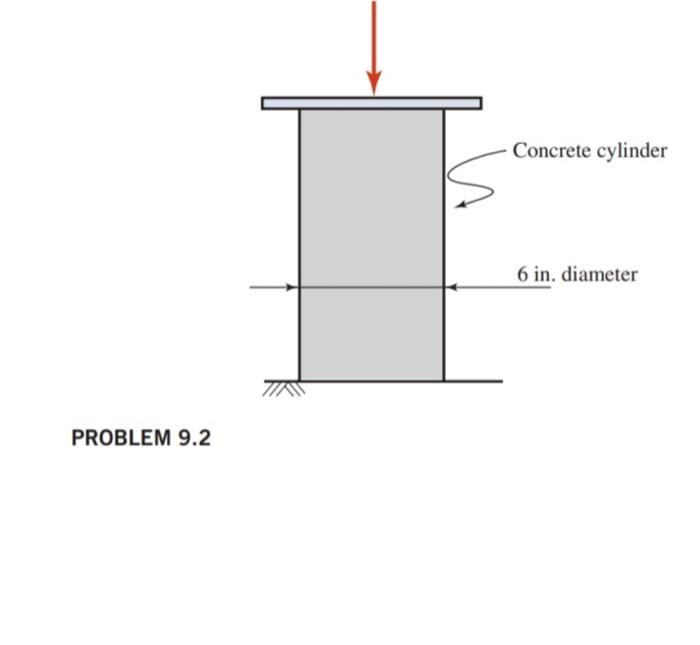 Solved Concrete cylinder 6 in. diameter PROBLEM 9.2 9.2 A | Chegg.com