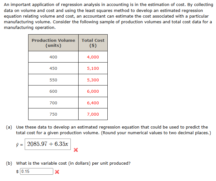 Solved An important application of regression analysis in | Chegg.com