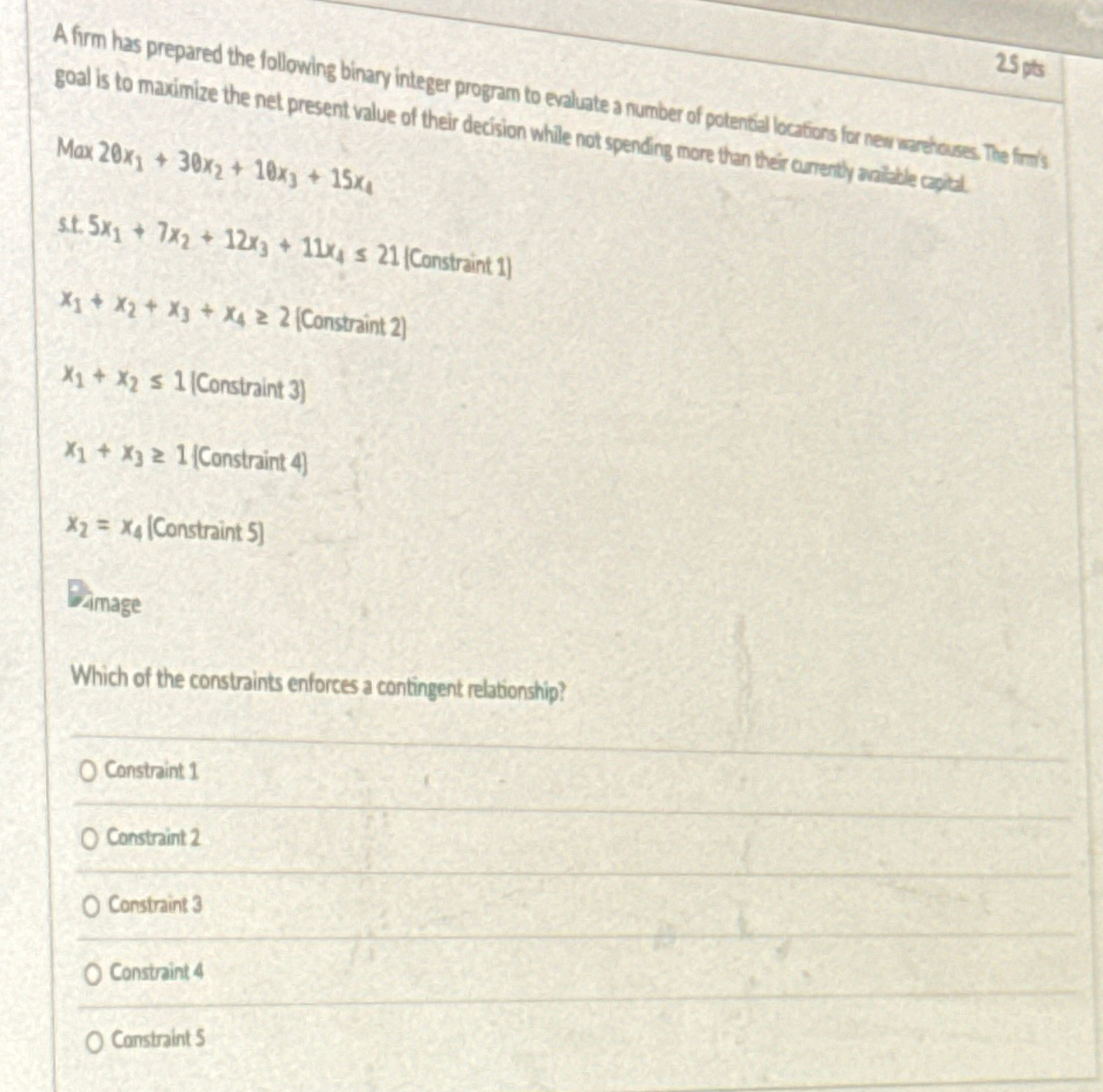 Solved A firm has prepared the following binary integer | Chegg.com