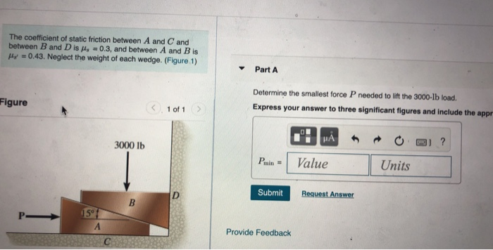 Solved The coefficient of static friction between A and C | Chegg.com
