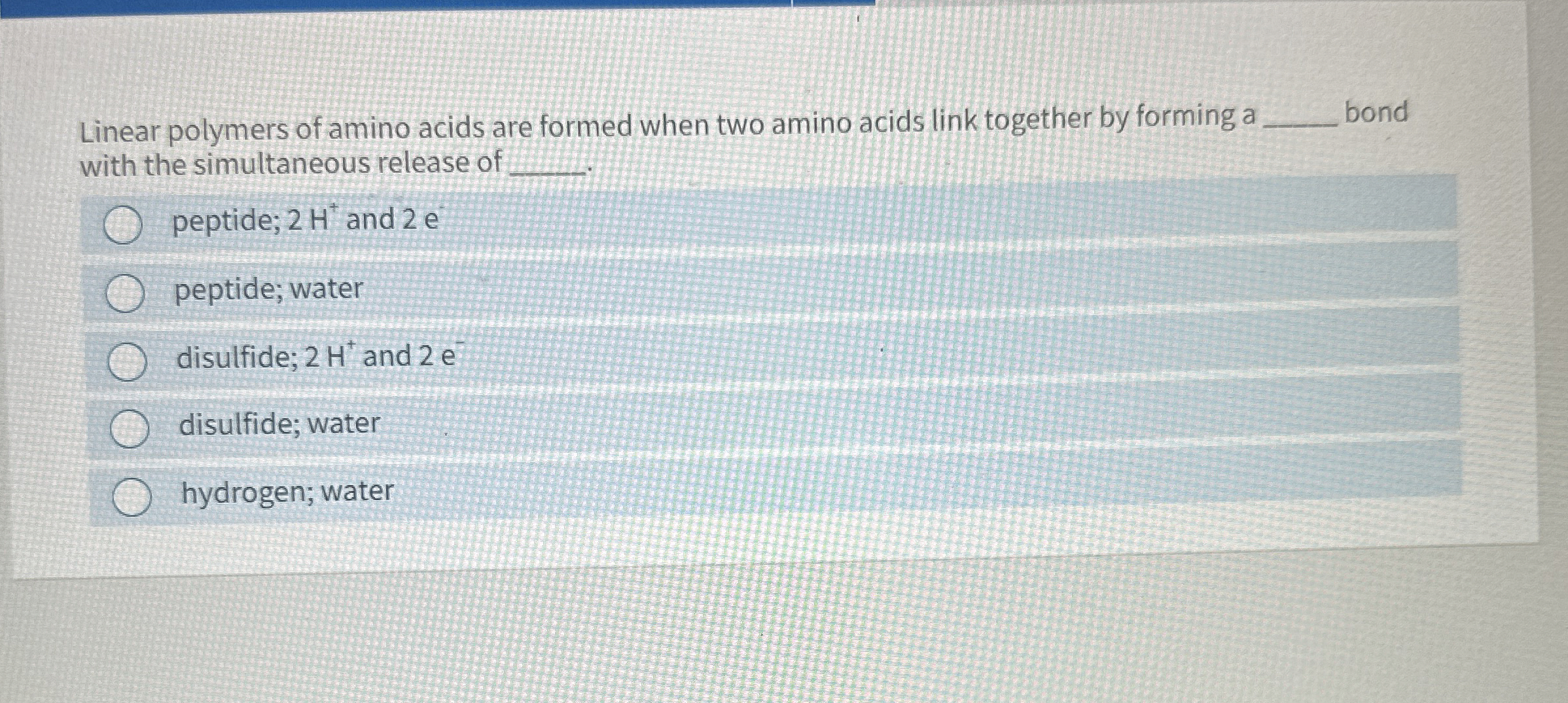 Solved Linear polymers of amino acids are formed when two | Chegg.com