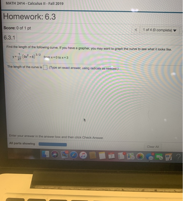 Solved MATH 2414 Calculus II Fall 2019 Homework 6 3 Chegg Solved math 2414 calculus ii fall 2019 homework 6 3 chegg
