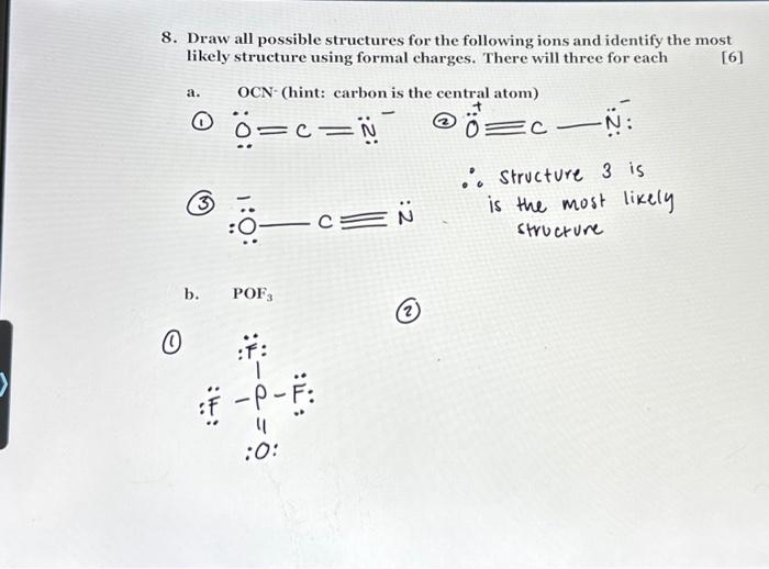 Solved 8. Draw all possible structures for the following | Chegg.com