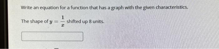 Solved Write an equation for a function that has a graph | Chegg.com