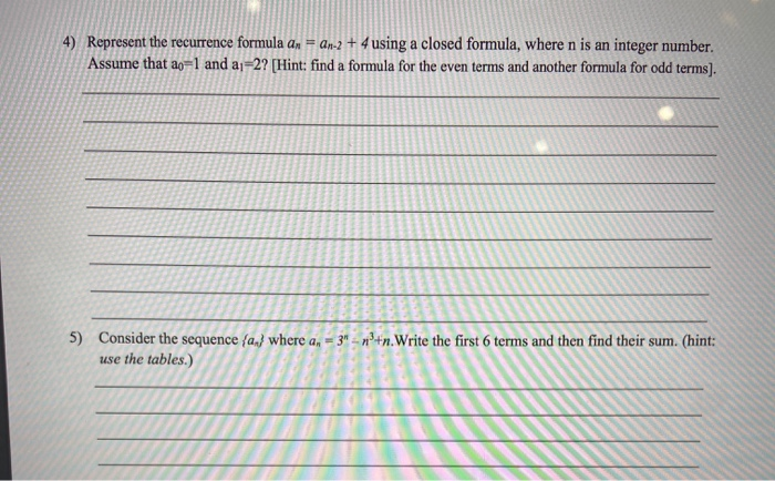 how to find the closed formula of a sequence