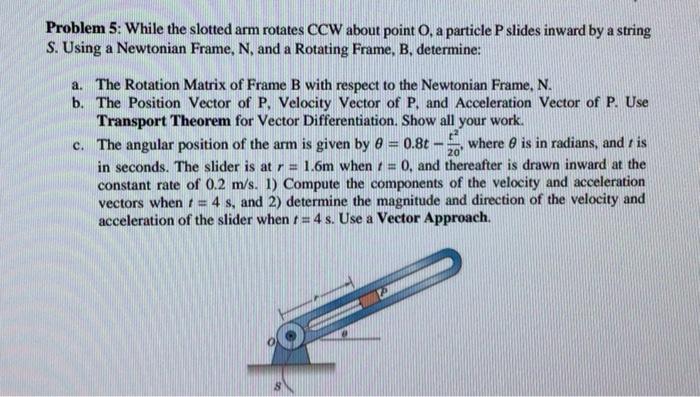 Solved Problem 5: While The Slotted Arm Rotates CCW About | Chegg.com