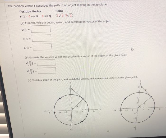 Solved The Position Vector R Describes The Path Of An Object | Chegg.com