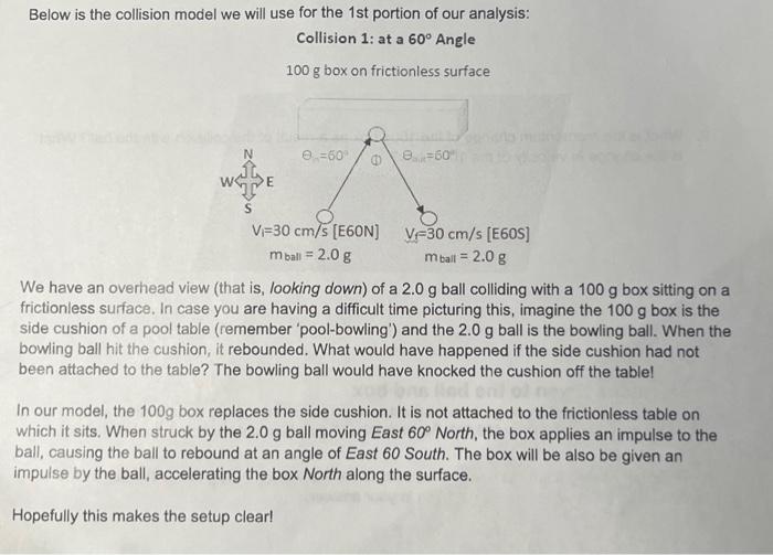 Solved Below is the collision model we will use for the 1st | Chegg.com