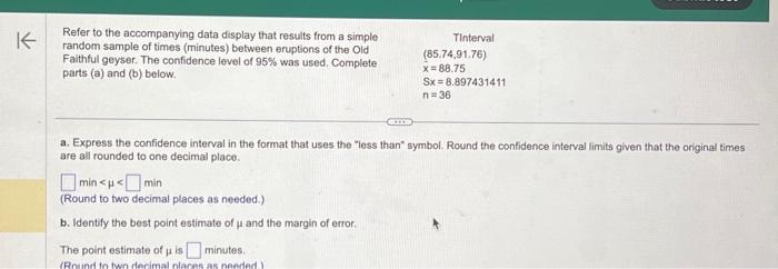 Solved Refer to the accompanying data display that results