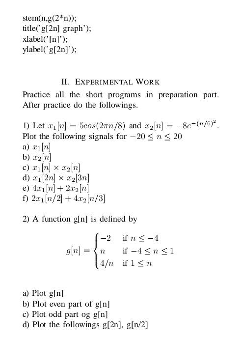 Solved I. PREPARATION B. Study The Following Discrete Time | Chegg.com