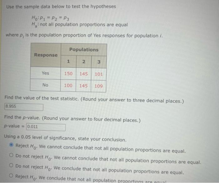 Solved Use the sample data below to test the hypotheses | Chegg.com