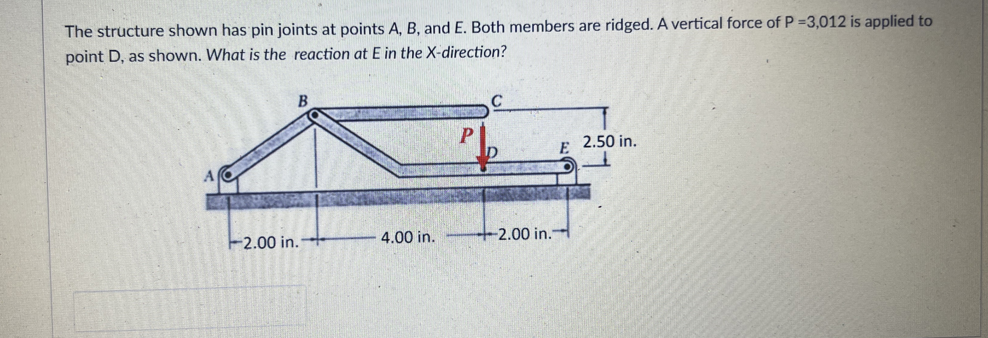 Solved The structure shown has pin joints at points A,B, | Chegg.com