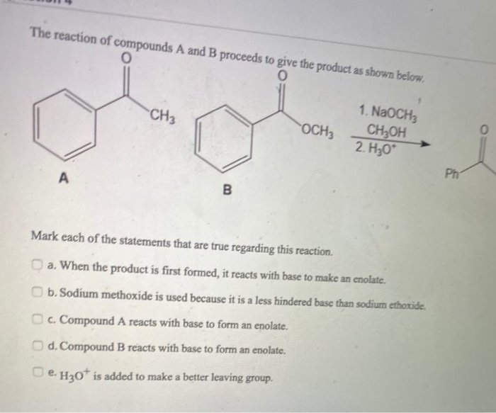 Solved The reaction of compounds A and B proceeds to give | Chegg.com