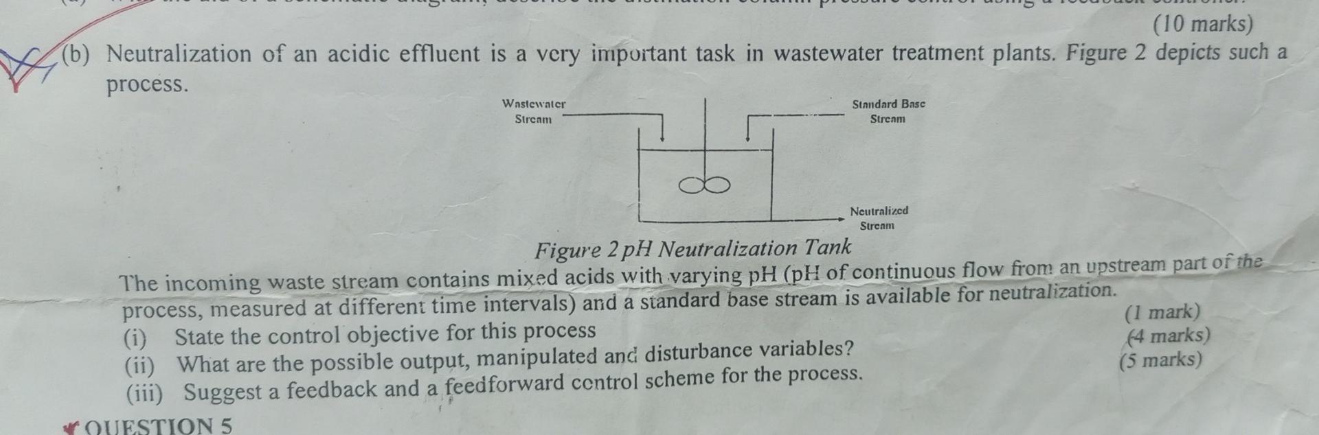 Solved (10 marks) (b) Neutralization of an acidic effluent | Chegg.com