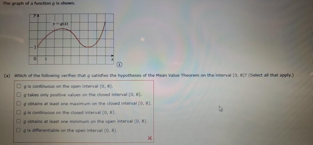 Solved The graph of a function g is shown. y = g(x) 0 1 (a) | Chegg.com