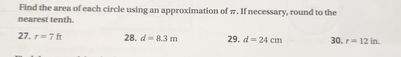 Solved Find the area of each circle using an approximation | Chegg.com