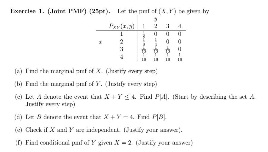 Solved Exercise 3 Covariance And Correlation 25pt A