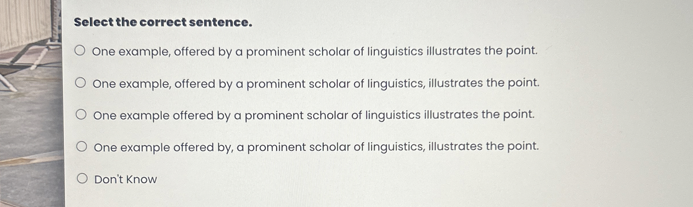 Solved Select the correct sentence.One example, offered by a | Chegg.com