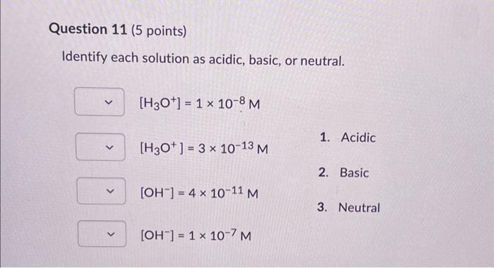 Solved Identify Each Solution As Acidic, Basic, Or Neutral. | Chegg.com