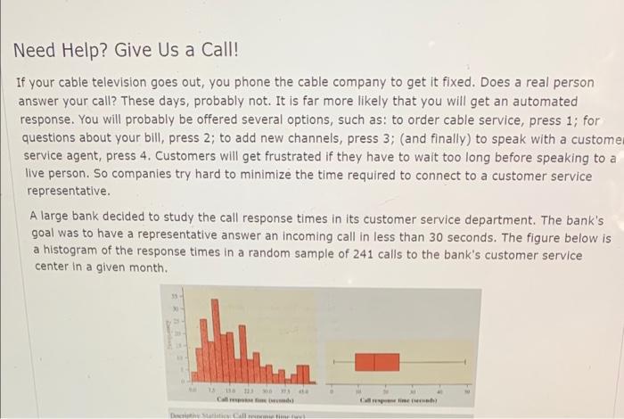 Solved Need Help? Give Us a Call! If your cable television | Chegg.com