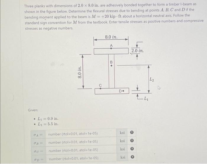 Solved Three planks with dimensions of 2.0×8.0 in. are | Chegg.com