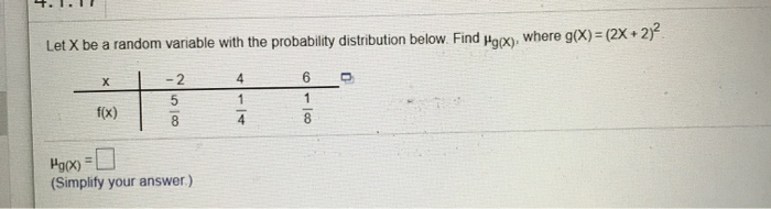 Solved 1. 1 Let X be a random variable with the probability | Chegg.com