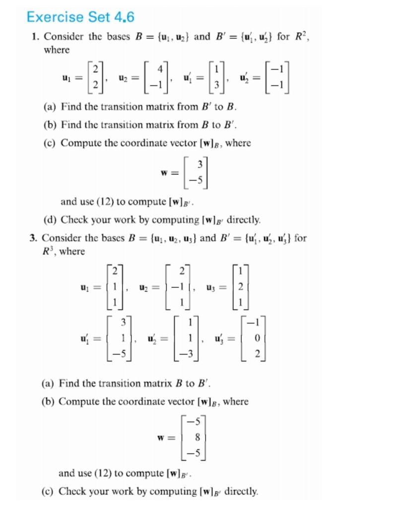 Solved 1. Consider The Bases B={u1,u2} And B′={u1′,u2′} For | Chegg.com