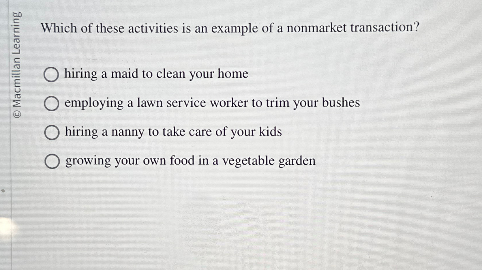 Solved Which of these activities is an example of a | Chegg.com