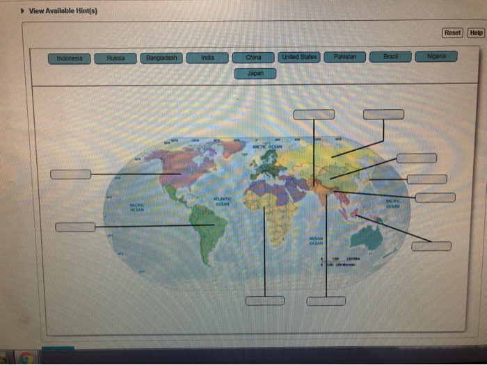 Solved On the following unlabeled map, identify the