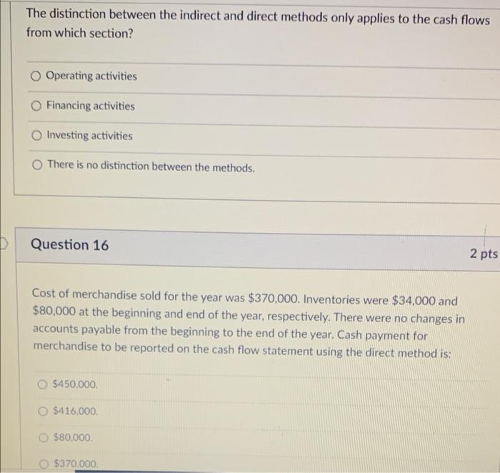 Solved The distinction between the indirect and direct | Chegg.com