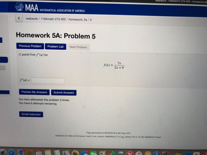 Solved Homework 5A: Problem 4 Previous Problem Problem List | Chegg.com
