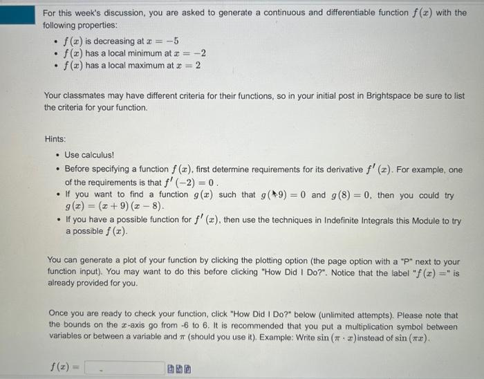 Solved For this week's discussion, you are asked to generate | Chegg.com