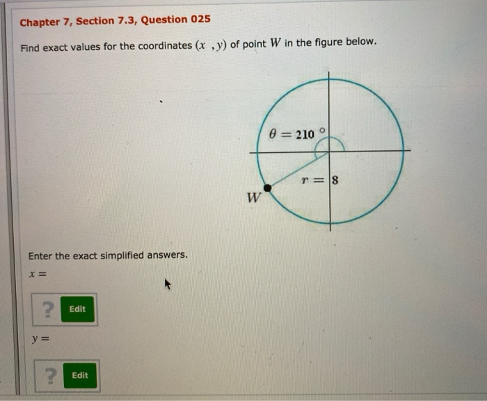 Solved Chapter 7, Section 7.3, Question 025 Find exact | Chegg.com