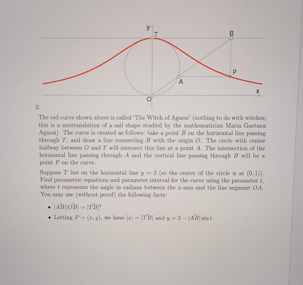 Solved B P A х 2. The red curve shown above is called 'The | Chegg.com