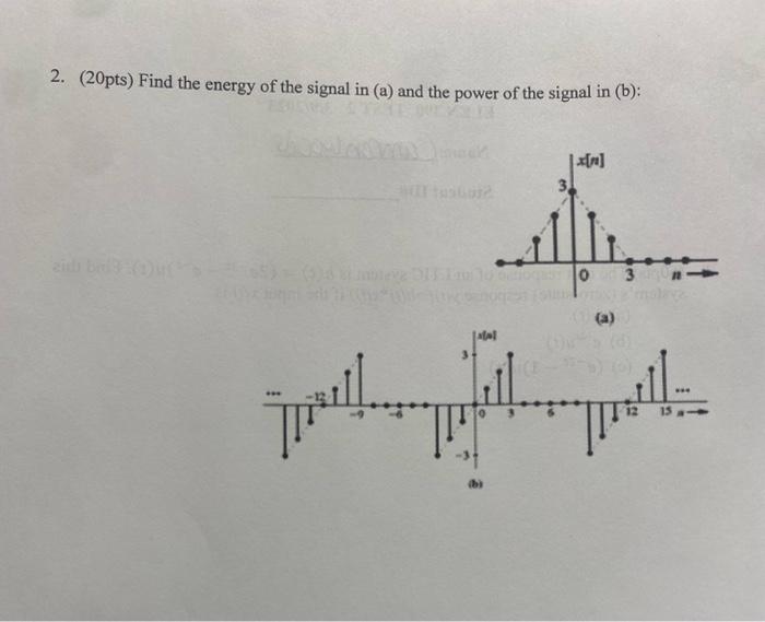 Solved 2. (20pts) Find the energy of the signal in (a) and | Chegg.com