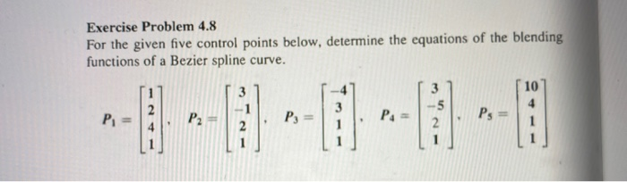 Solved Exercise Problem 4.8 For The Given Five Control | Chegg.com