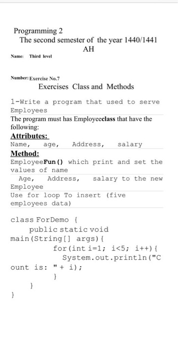 Solved Programming 2 The second semester of the year | Chegg.com