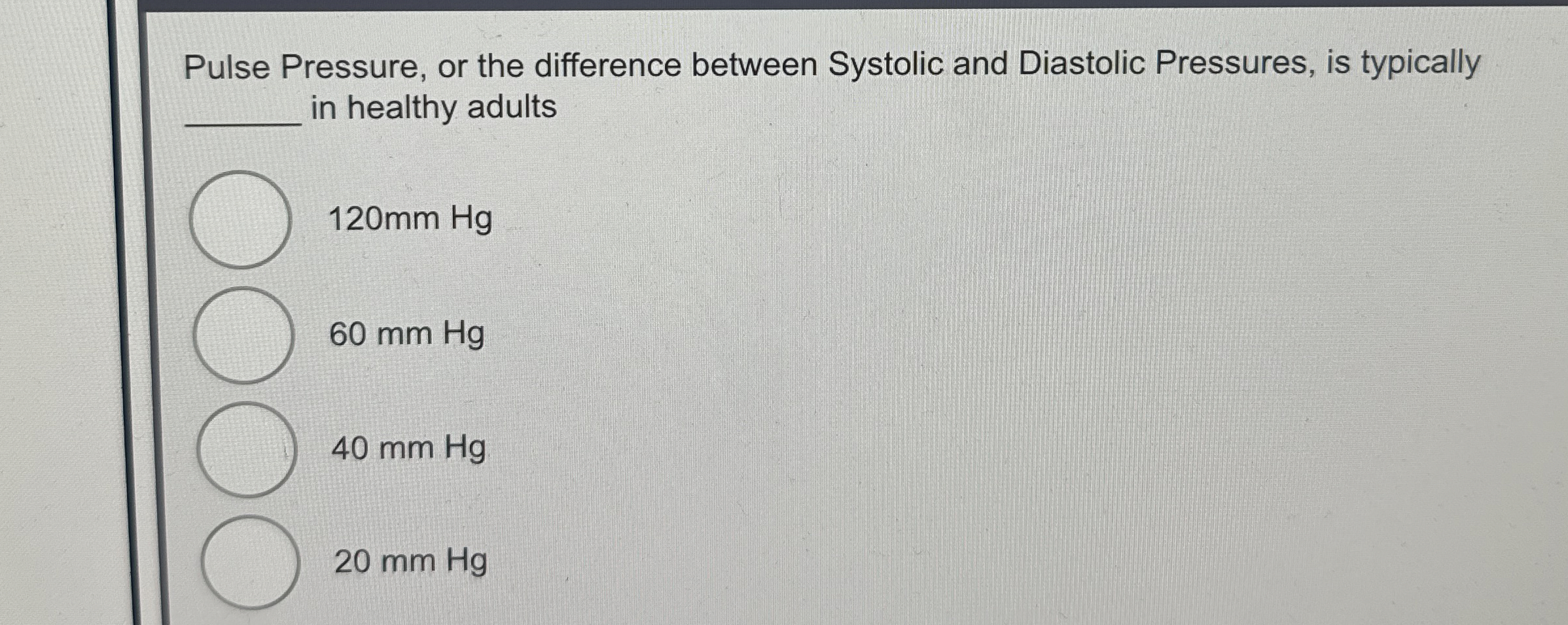 Solved Pulse Pressure, or the difference between Systolic