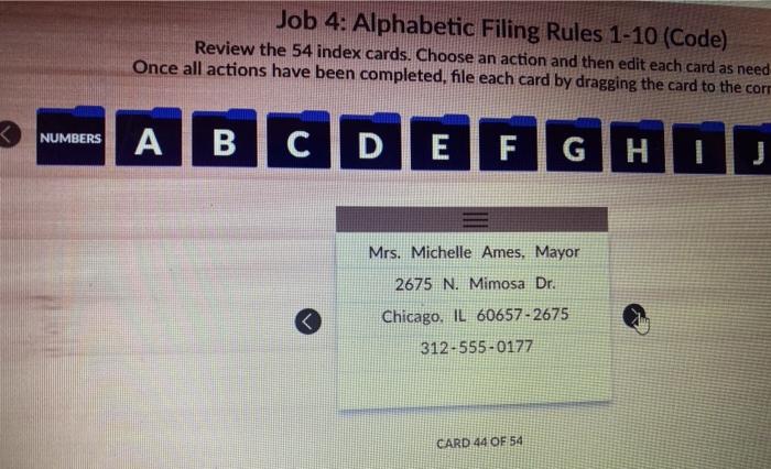 Do alphabetic filing for the following and also tell | Chegg.com