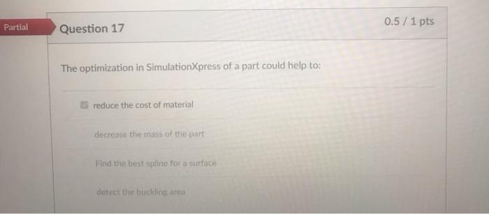 Solved 0.5/1 pts Partial Question 2 SimulationXpress allow | Chegg.com
