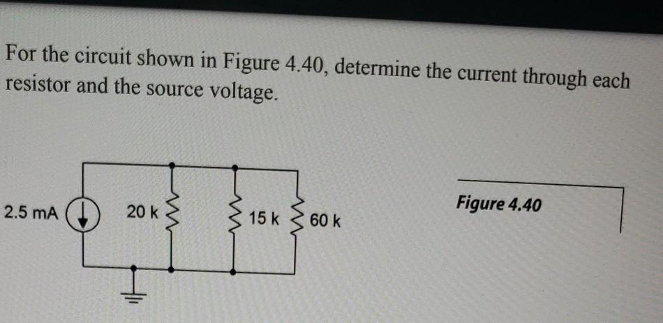 Solved for the circuit shown, determine the current through | Chegg.com