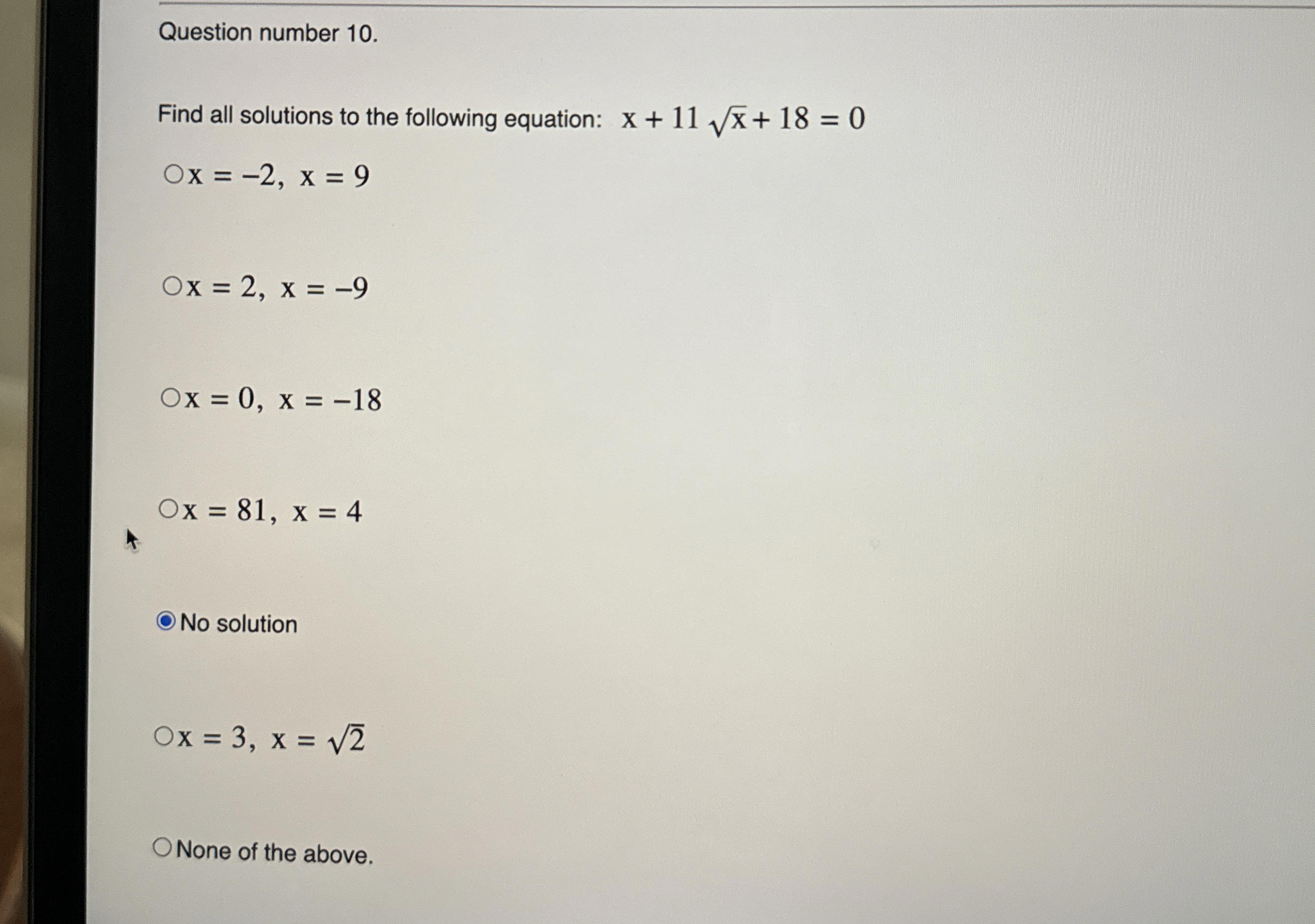 Solved Question number 10.Find all solutions to the | Chegg.com | Chegg.com