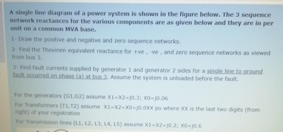 Solved A single line diagram of a power system is shown in | Chegg.com